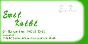 emil kolbl business card